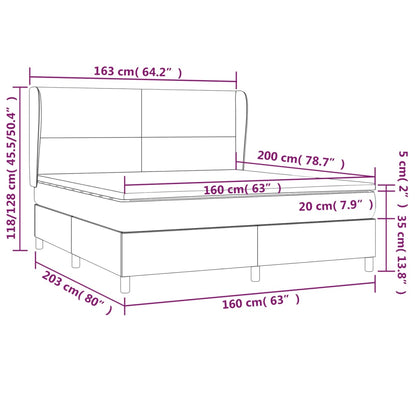 Giroletto a Molle con Materasso Tortora 160x200 cm in Tessuto | homemem39
