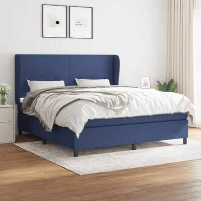 Giroletto a Molle con Materasso Blu 160x200 cm in Tessuto | homemem39