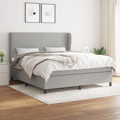 Giroletto a Molle con Materasso Grigio Chiaro180x200 cm Tessuto | homemem39