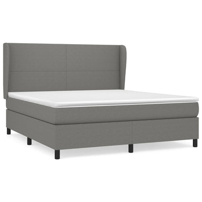 Giroletto a Molle con Materasso Grigio Scuro 180x200 cm Tessuto | homemem39