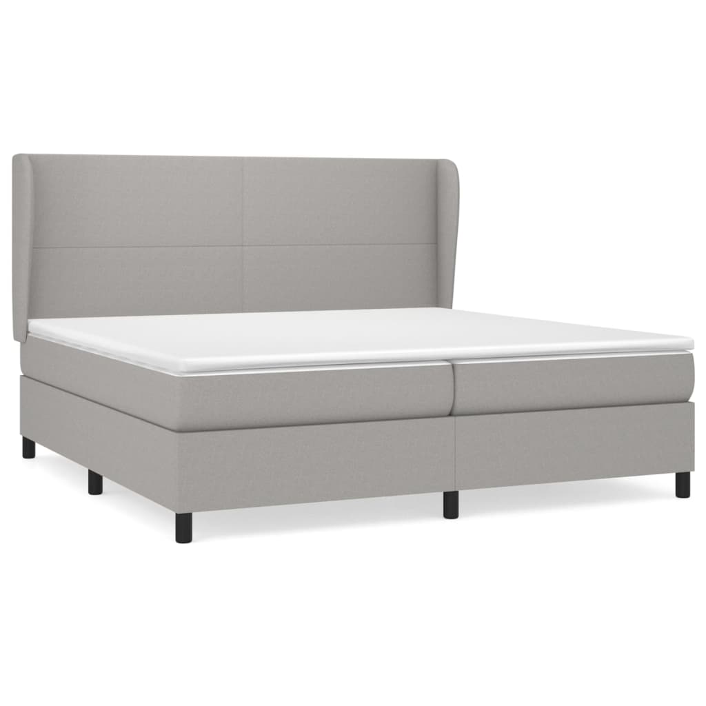 Giroletto a Molle con Materasso Grigio Chiaro 200x200cm Tessuto | homemem39