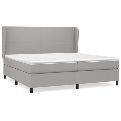 Giroletto a Molle con Materasso Grigio Chiaro 200x200cm Tessuto | homemem39