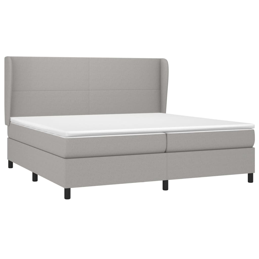 Giroletto a Molle con Materasso Grigio Chiaro 200x200cm Tessuto | homemem39