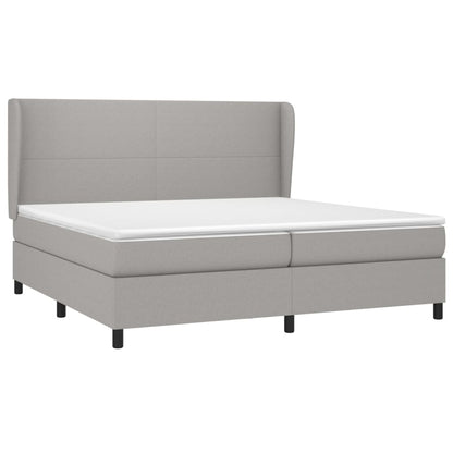 Giroletto a Molle con Materasso Grigio Chiaro 200x200cm Tessuto | homemem39