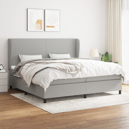 Giroletto a Molle con Materasso Grigio Chiaro 200x200cm Tessuto | homemem39