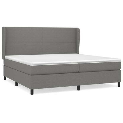 Giroletto a Molle con Materasso Grigio Scuro 200x200 cm Tessuto | homemem39