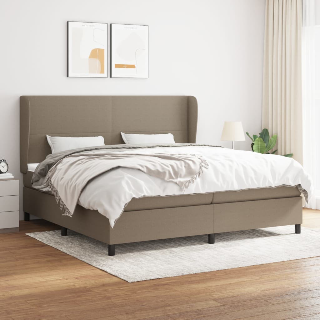 Giroletto a Molle con Materasso Tortora 200x200 cm in Tessuto | homemem39