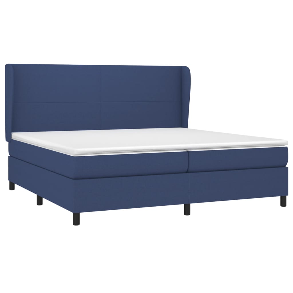 Giroletto a Molle con Materasso Blu 200x200 cm in Tessuto | homemem39