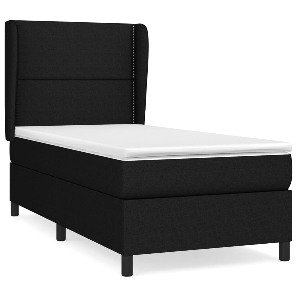 Giroletto a Molle con Materasso Nero 80x200 cm inTessuto | homemem39