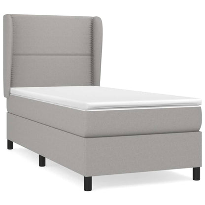Giroletto a Molle con Materasso Grigio Chiaro 90x190 cm Tessuto | homemem39