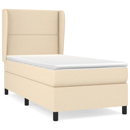 Giroletto a Molle con Materasso Crema 90x190 cm in Tessuto | homemem39