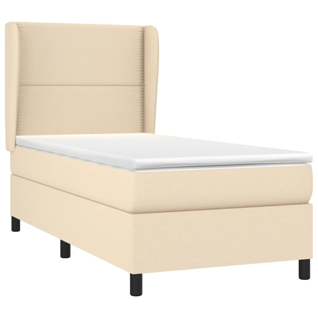 Giroletto a Molle con Materasso Crema 90x190 cm in Tessuto | homemem39