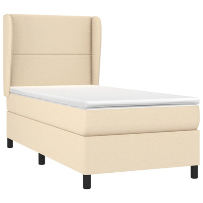 Giroletto a Molle con Materasso Crema 90x190 cm in Tessuto | homemem39