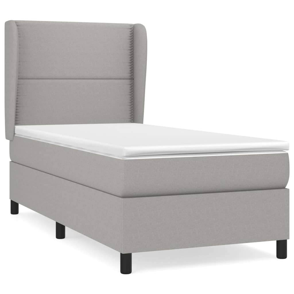 Giroletto a Molle con Materasso Grigio Chiaro 90x200 cm Tessuto | homemem39