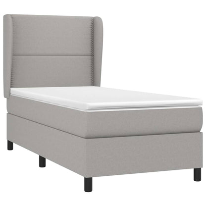 Giroletto a Molle con Materasso Grigio Chiaro 90x200 cm Tessuto | homemem39