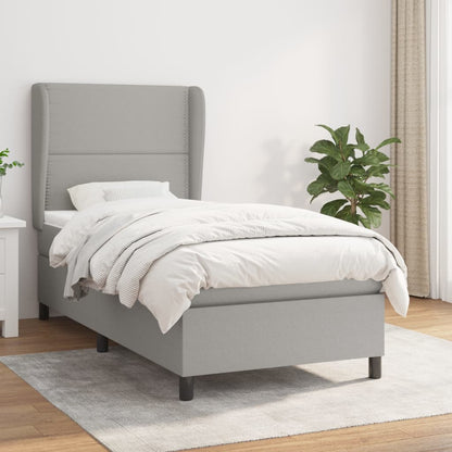 Giroletto a Molle con Materasso Grigio Chiaro 90x200 cm Tessuto | homemem39