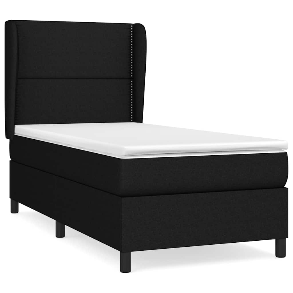 Giroletto a Molle con Materasso Nero 90x200 cm in Tessuto | homemem39