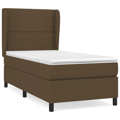 Giroletto a Molle con Materasso Marrone Scuro 90x200 cm Tessuto | homemem39