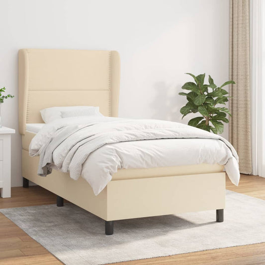 Giroletto a Molle con Materasso Crema 90x200 cm inTessuto | homemem39