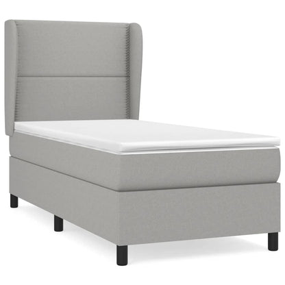 Giroletto a Molle con Materasso Grigio Chiaro100x200 cm Tessuto | homemem39