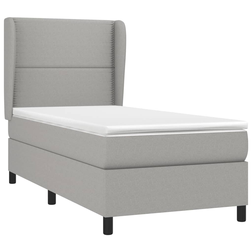 Giroletto a Molle con Materasso Grigio Chiaro100x200 cm Tessuto | homemem39