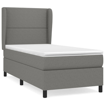 Giroletto a Molle con Materasso Grigio Scuro 100x200 cm Tessuto | homemem39