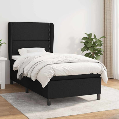 Giroletto a Molle con Materasso Nero 100x200 cm in Tessuto | homemem39