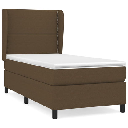 Giroletto a Molle con Materasso Marrone Scuro 100x200cm Tessuto | homemem39