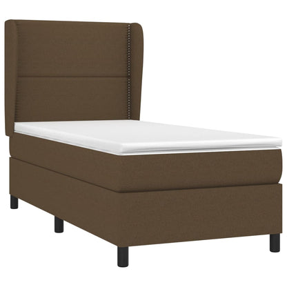 Giroletto a Molle con Materasso Marrone Scuro 100x200cm Tessuto | homemem39
