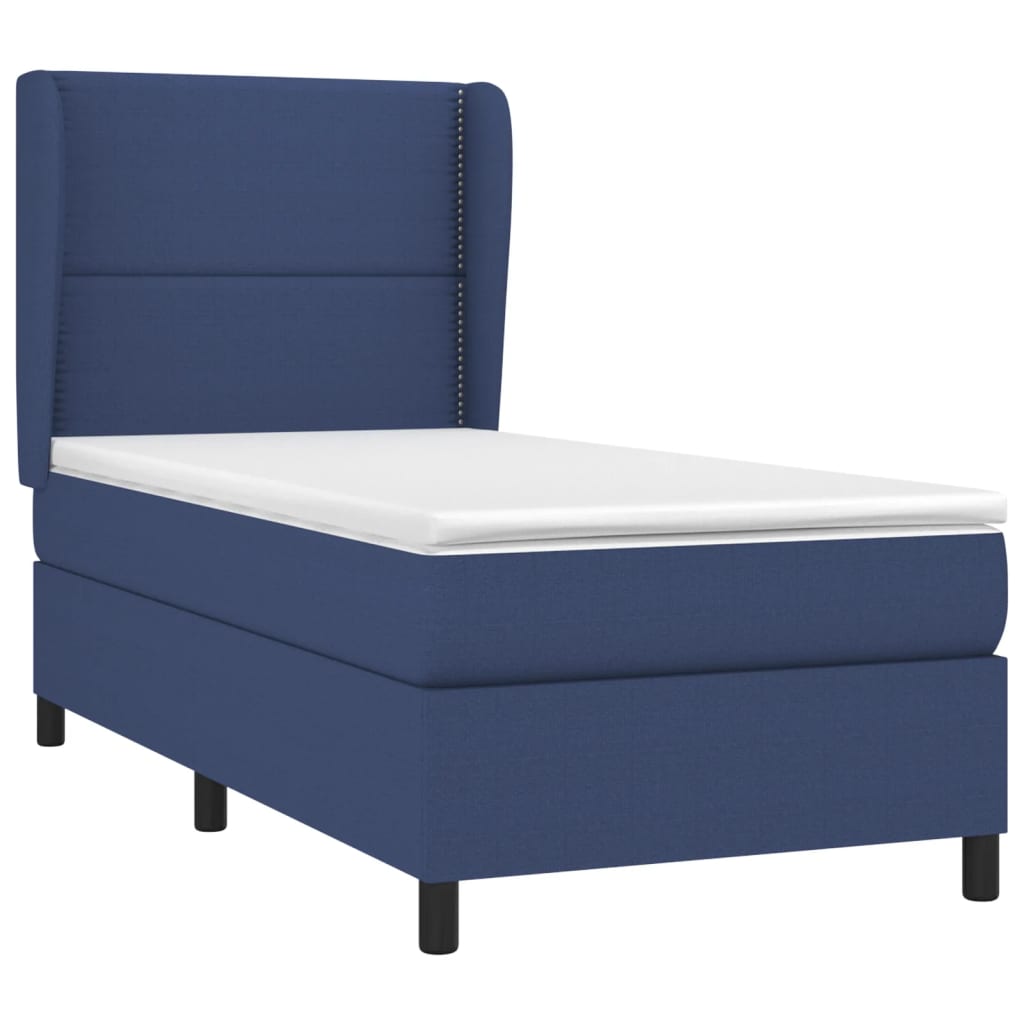 Giroletto a Molle con Materasso Blu 100x200 cm in Tessuto | homemem39
