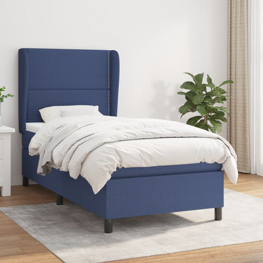 Giroletto a Molle con Materasso Blu 100x200 cm in Tessuto | homemem39