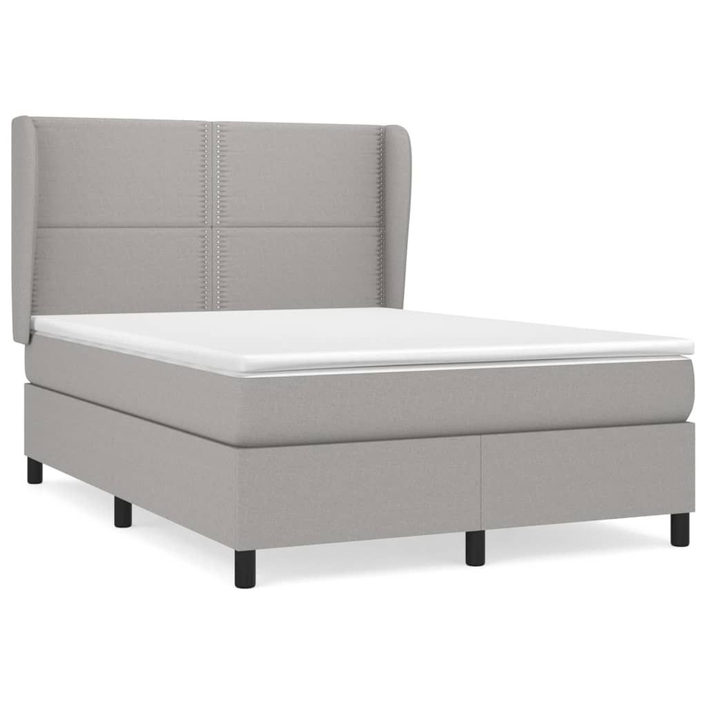 Giroletto a Molle con Materasso Grigio Chiaro 140x190cm Tessuto | homemem39