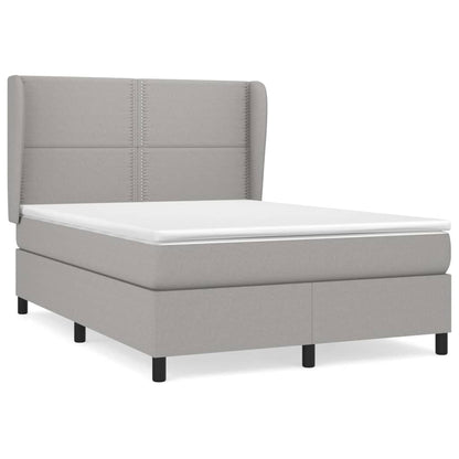 Giroletto a Molle con Materasso Grigio Chiaro 140x190cm Tessuto | homemem39