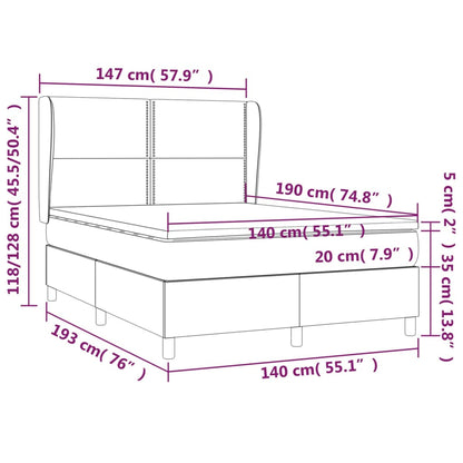 Giroletto a Molle con Materasso Blu 140x190 cm in Tessuto | homemem39