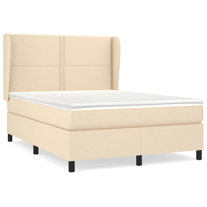 Giroletto a Molle con Materasso Crema 140x200 cm in Tessuto | homemem39