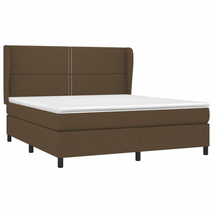 Giroletto a Molle con Materasso Marrone Scuro 180x200cm Tessuto | homemem39