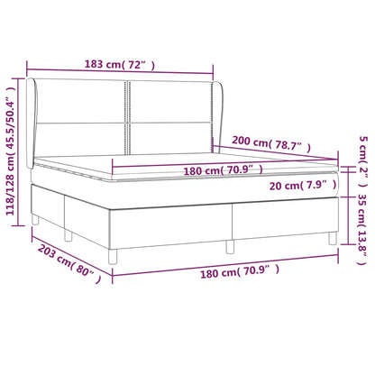 Giroletto a Molle con Materasso Blu 180x200 cm in Tessuto | homemem39