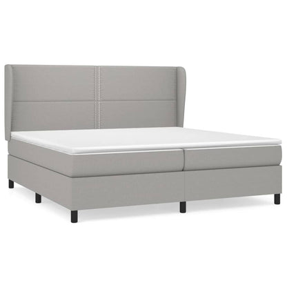 Giroletto a Molle con Materasso Grigio Chiaro 200x200cm Tessuto | homemem39