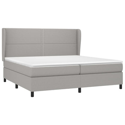 Giroletto a Molle con Materasso Grigio Chiaro 200x200cm Tessuto | homemem39