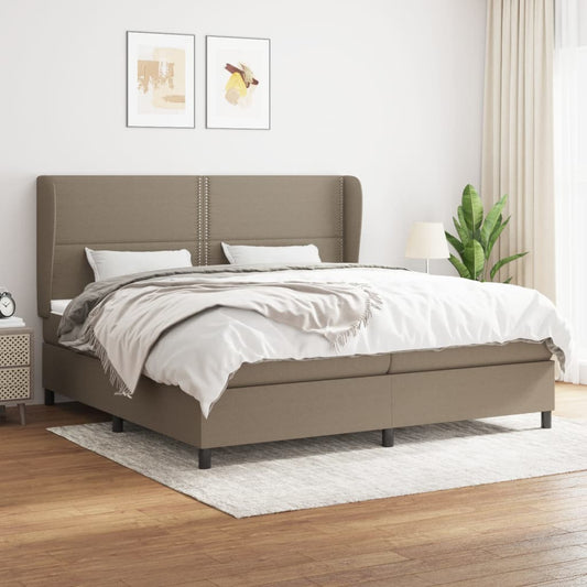 Giroletto a Molle con Materasso Tortora 200x200 cm in Tessuto | homemem39