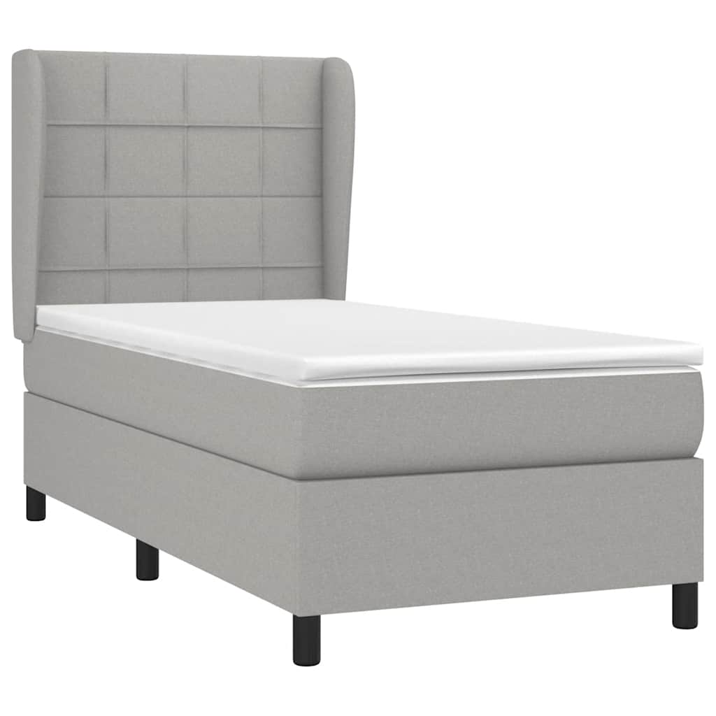 Giroletto a Molle con Materasso Grigio Chiaro 80x200 cm Tessuto | homemem39