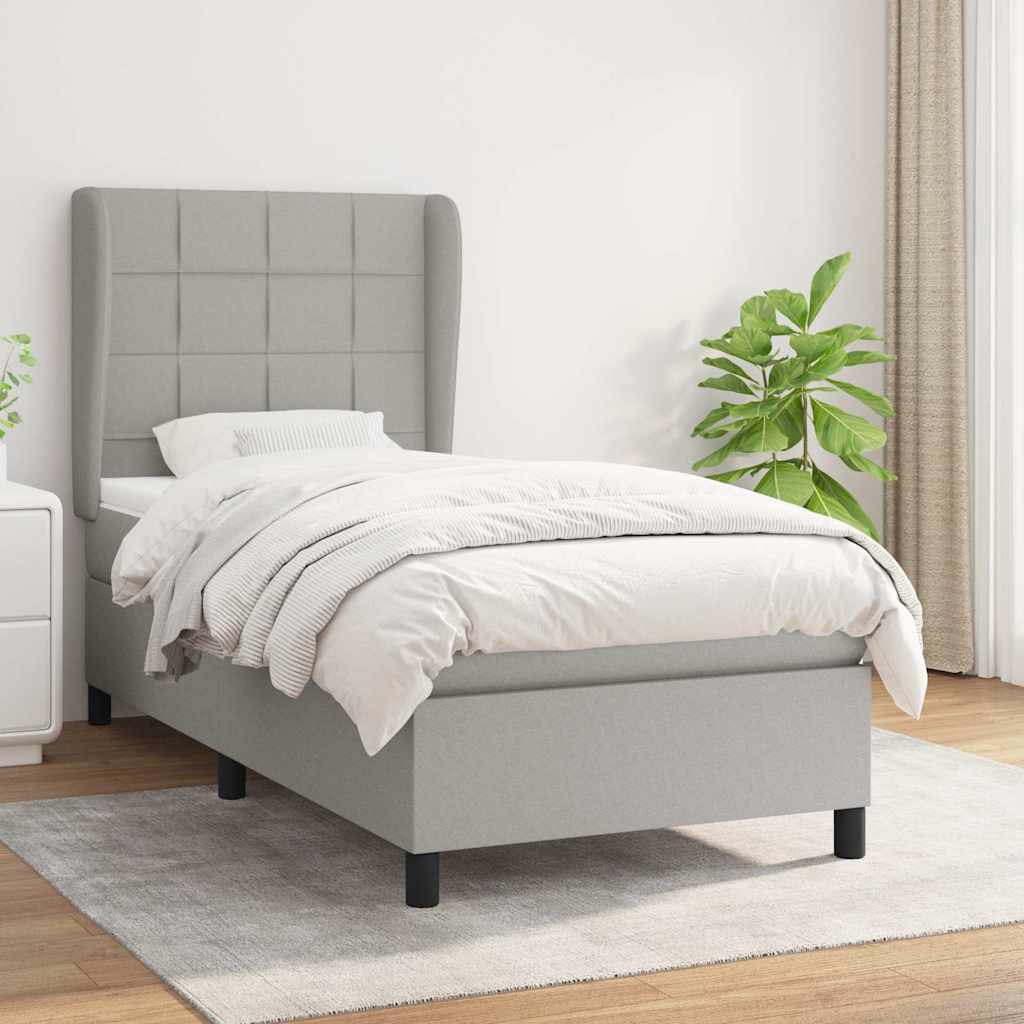 Giroletto a Molle con Materasso Grigio Chiaro 80x200 cm Tessuto | homemem39