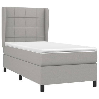 Giroletto a Molle con Materasso Grigio Chiaro 90x190 cm Tessuto | homemem39