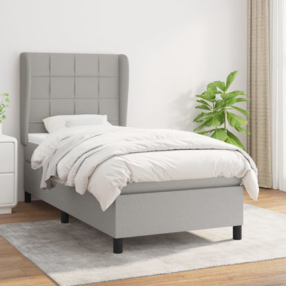Giroletto a Molle con Materasso Grigio Chiaro 90x190 cm Tessuto | homemem39