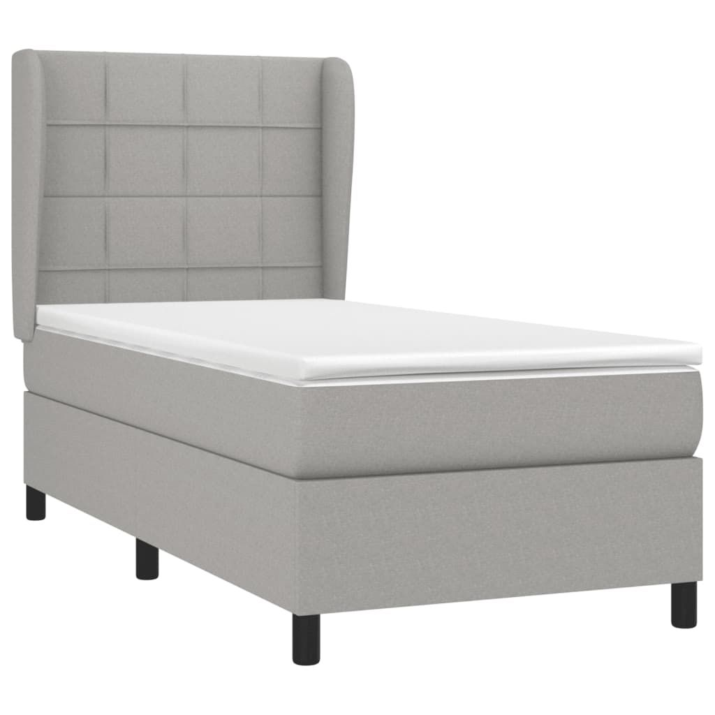 Giroletto a Molle con Materasso Grigio Chiaro 90x200 cm Tessuto | homemem39