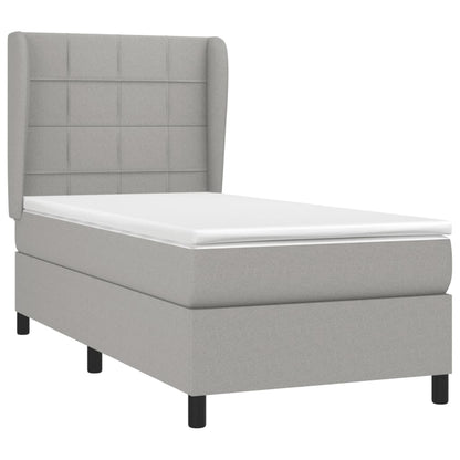 Giroletto a Molle con Materasso Grigio Chiaro 90x200 cm Tessuto | homemem39