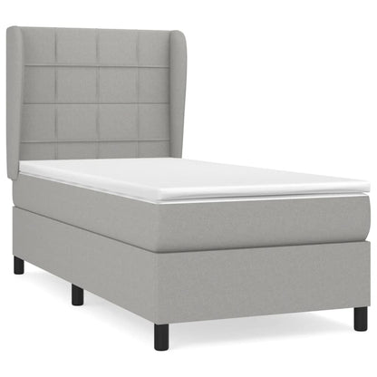 Giroletto a Molle con Materasso Grigio Chiaro100x200 cm Tessuto | homemem39