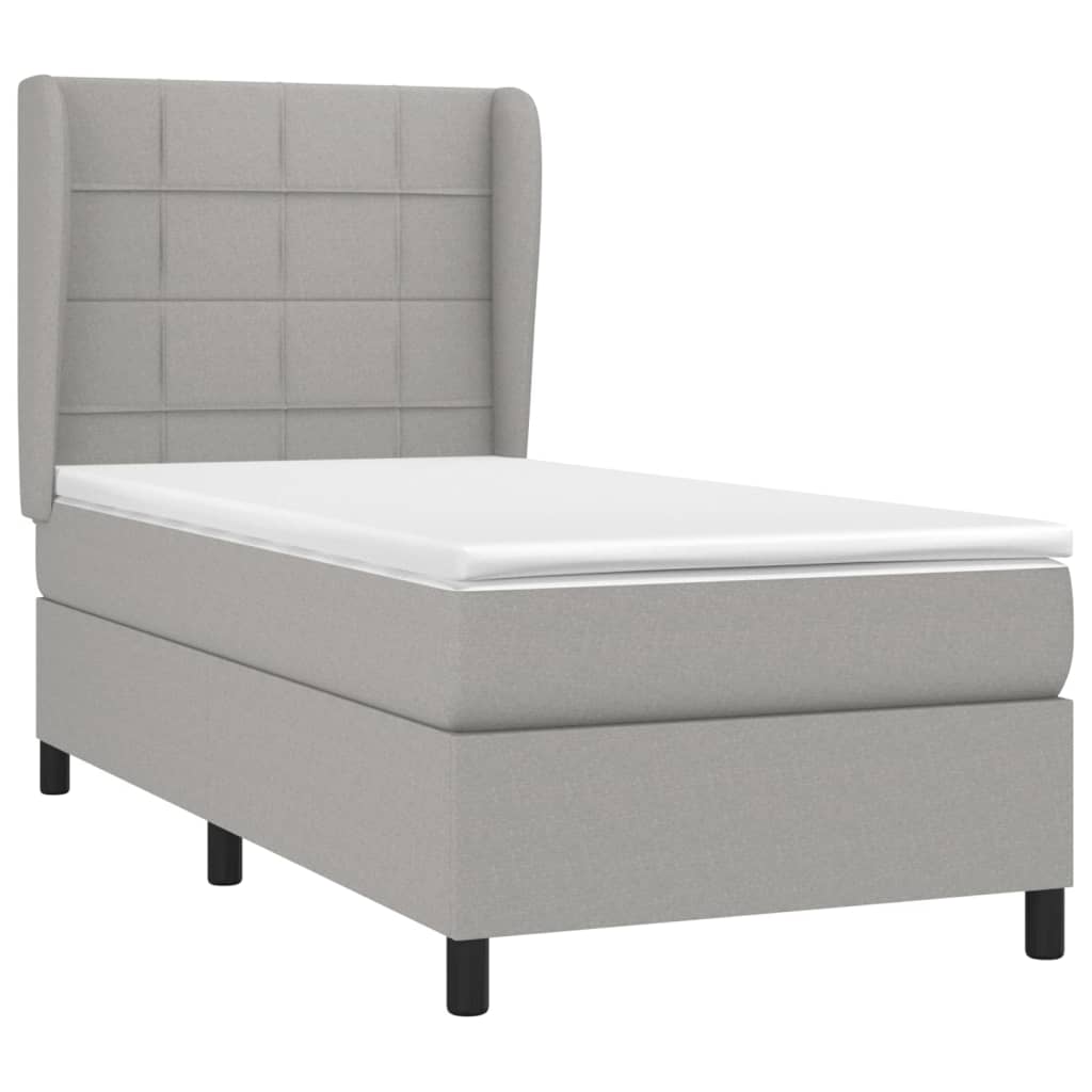 Giroletto a Molle con Materasso Grigio Chiaro100x200 cm Tessuto | homemem39