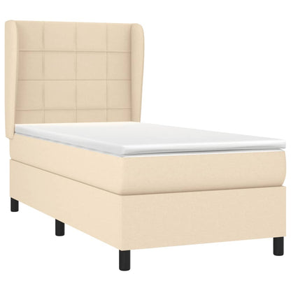 Giroletto a Molle con Materasso Crema 100x200 cm in Tessuto | homemem39