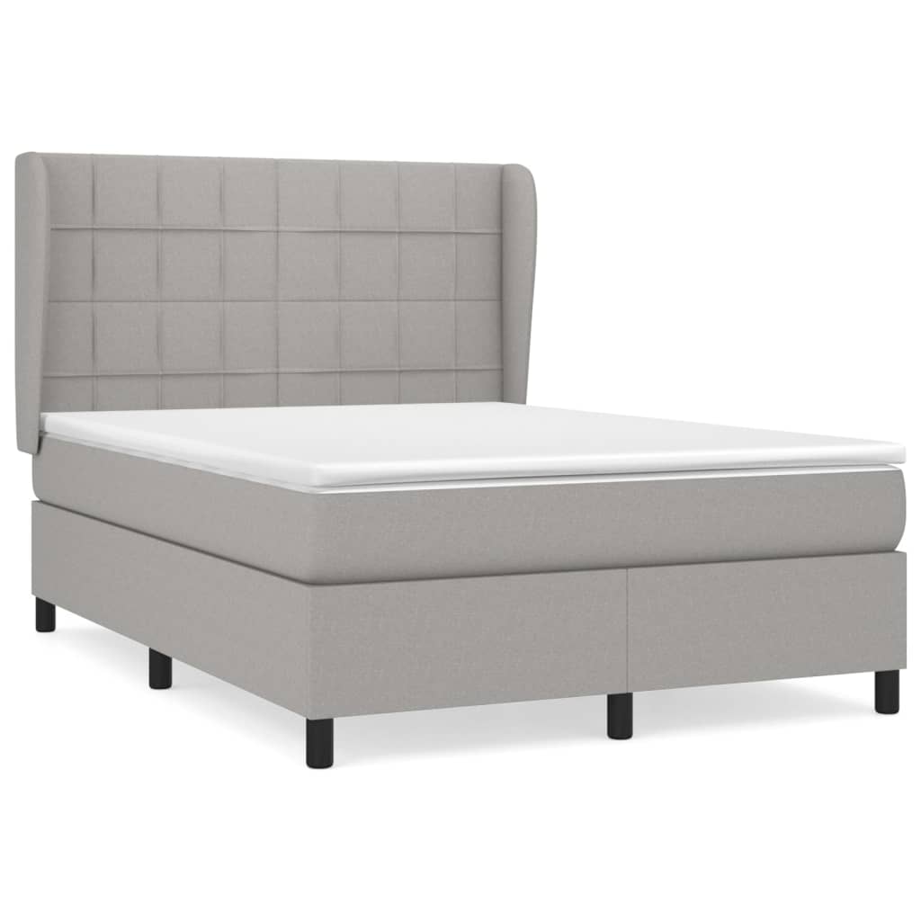 Giroletto a Molle con Materasso Grigio Chiaro 140x190cm Tessuto | homemem39